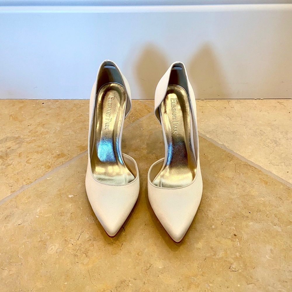 Sleek white heels